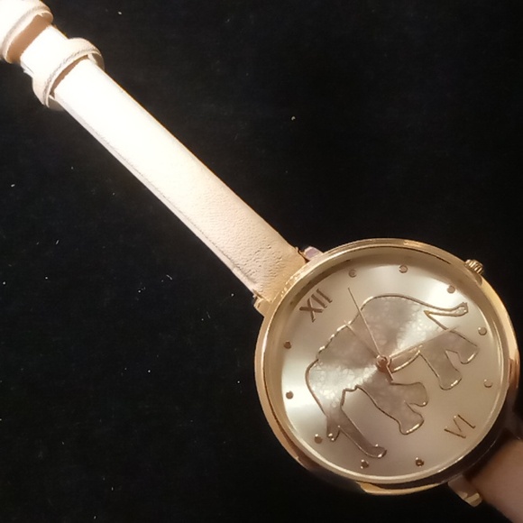 Jessica Carlyle elephant watch Stainless steel back pink thin leather band - Picture 3 of 8